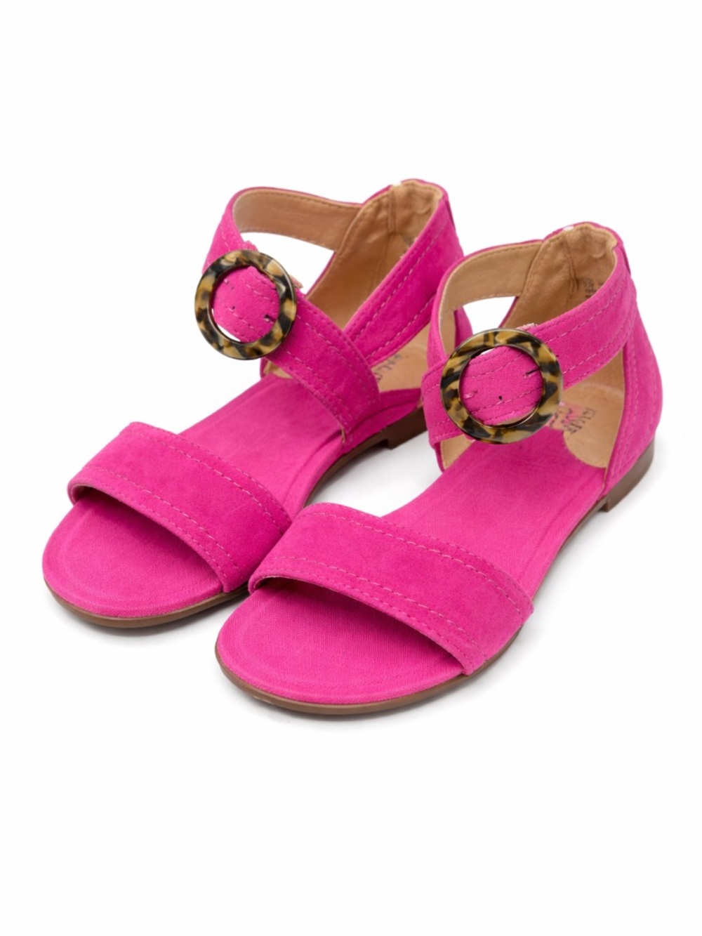 Naturalizer Talia Pink Suede Sandals Buckle‎ Strap Flat Barbiecore- Sz 5